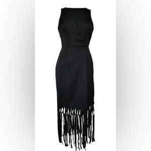 KEEPSAKE the Label Black Midi Dress with Fringe